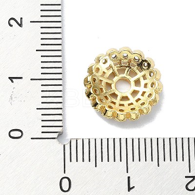 Rack Plating Brass Micro Pave Clear Cubic Zirconia Bead Caps KK-U014-11A-G-1