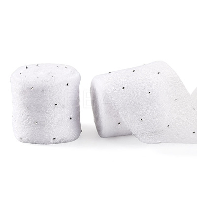 2Rolls Polyester Hot-fix Rhinestone Raw Edges Ribbon OCOR-TA0003-95H-1