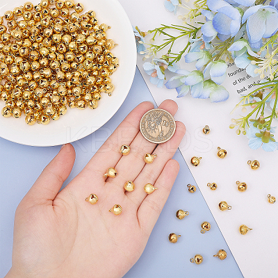 240Pcs 3 Styles Brass Christmas Bell Charms KK-CA0002-57G-1