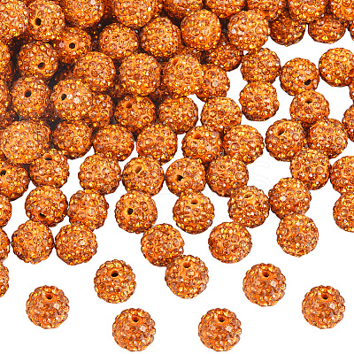 120Pcs Pave Disco Ball Beads RB-SC0001-13B-1