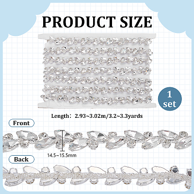 Iron Rhinestone Banding Trim IFIN-WH0065-77-1