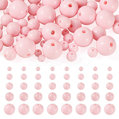 100Pcs 5 Styles Opaque Acrylic Beads MACR-TADJ0001-12G-1