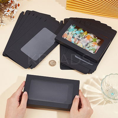 Rectangle Paper Biscuit Boxes with Clear Window CON-WH0107-01B-1