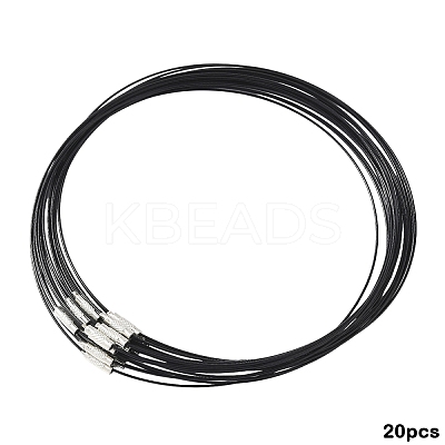 20Pcs Stainless Steel Wire Necklace Cord DIY Jewelry Making TWIR-YW0001-06B-1