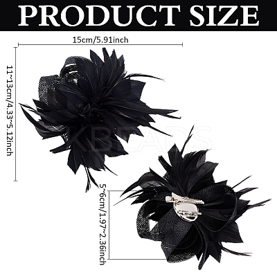 Women's Feather Aligator Hair Clips OHAR-WH0034-13A-1