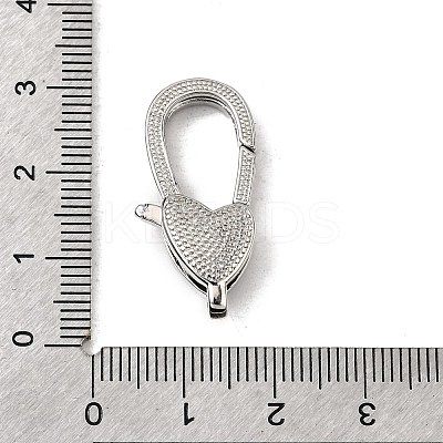 Brass Clear Cubic Zirconia Lobster Claw Clasps KK-Z078-46B-P-1