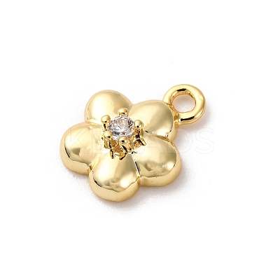 Brass Micro Pave Cubic Zirconia Charms KK-D371-04A-G-1