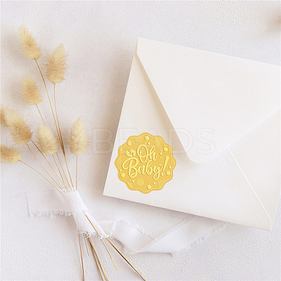Plastic Self Adhesive Gold Foil Embossed Stickers DIY-WH0211-289-1
