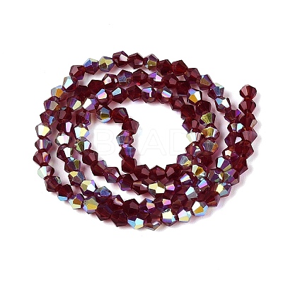 AB Color Plated Transparent Glass Beads Strands GLAA-G127-01-01C-1