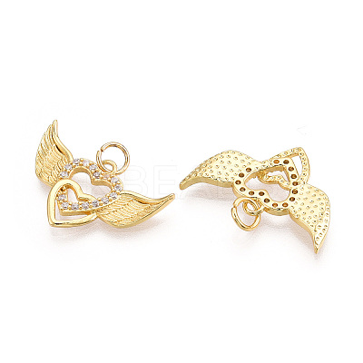 Brass Micro Pave Cubic Zirconia Pendants ZIRC-T016-03G-1
