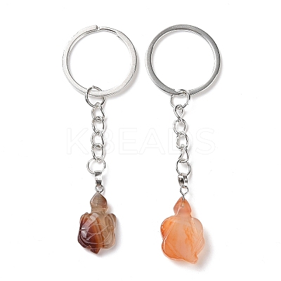 Tortoise Natural Carnelian Keychain KEYC-G055-01P-02-1