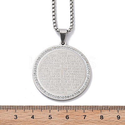201 Stainless Steel Rhinestone Pendant Necklaces for Women LS-NJEW-U021-08P-1
