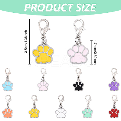 45Pcs 9 Styles Alloy Enamel Pendant Decorations HJEW-YW00146-1