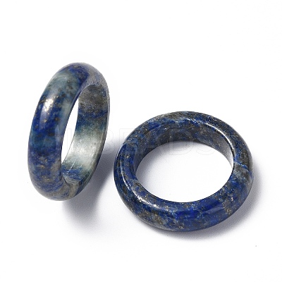 Natural Lapis Lazuli Plain Band Ring RJEW-P044-01A-01-1