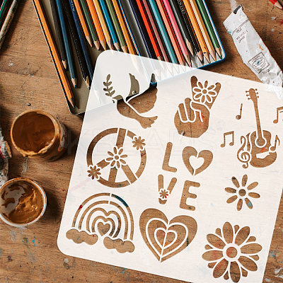 PET Hollow Out Drawing Painting Stencils DIY-WH0391-0547-1