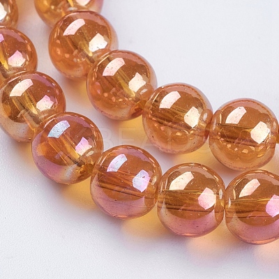 Electroplate Glass Beads Strands GLAA-K025-FR-6mm-A-1
