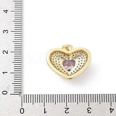 5Pcs Brass Micro Pave Clear Cubic Zirconia Pendants Sets KK-B141-05G-1
