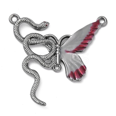 Alloy Red Enamel Snake Butterfly Chandelier Component Links PALLOY-R151-48B-1