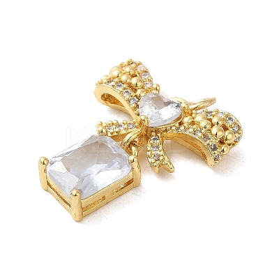 Rack Plating Brass Micro Pave Cubic Zirconia Pendants KK-P241-19G-04-1