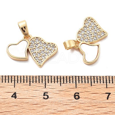 Brass Micro Pave Cubic Zirconia Pendants KK-L222-018G-1