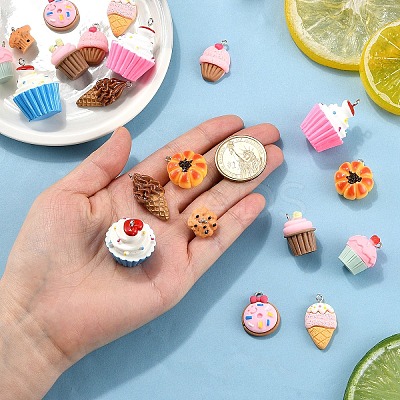 20Pcs 10 Styles Opaque Resin Pendants RESI-YW0004-07-1