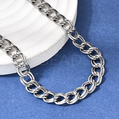 7MM 201 Stainless Steel Double Link Chains Necklaces for Unisex NJEW-K302-21P-1