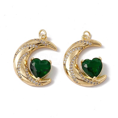 Brass Micro Pave Cubic Zirconia Pendants KK-G439-40G-1