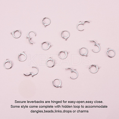 Tarnish Resistant 304 Stainless Steel Leverback Earring Findings STAS-I045-02-1