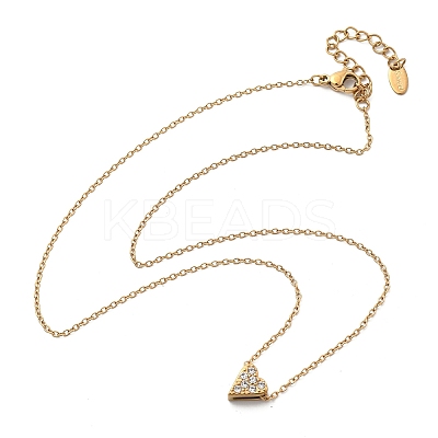 304 Stainless Steel Crystal Rhinestone Pendant Cable Chain Necklaces for Women NJEW-C062-01A-G-1
