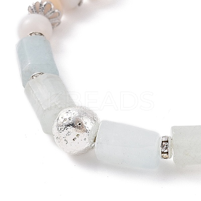 4Pcs 4 Style Natural & Synthetic Mixed Gemstone & 304 Stainless Steel Beaded Stretch Bracelets Set for Women BJEW-JB09116-1