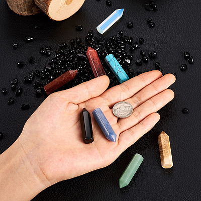 8Pcs 8 Style Natural Pointed Beads G-FW0001-26-1