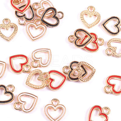 DIY Golden Plated Alloy Enamel Charms PALLOY-CJ0001-13-1