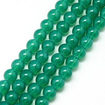 Baking Paint Glass Beads Strands DGLA-Q023-8mm-DB24-1