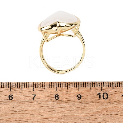 Heart Natural Gemstone Finger Rings RJEW-M076-03G-1