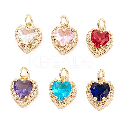 Brass Micro Pave Cubic Zirconia Charms ZIRC-A019-14G-1