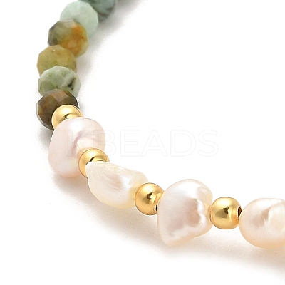 Natural Turquoise Bead Bracelets BJEW-E098-12G-1