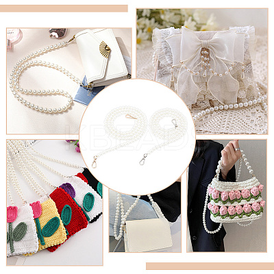2Pcs 2 Style ABS Plastic Imitation Pearl Beaded Bag Handles FIND-WR0006-64-1
