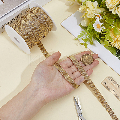Flat Polyester Metallic Elastic Cord OCOR-BC0009-40B-01-1