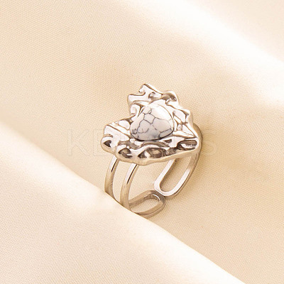 304 Stainless Steel Cuff Ring for Unisex AW9145-3-1