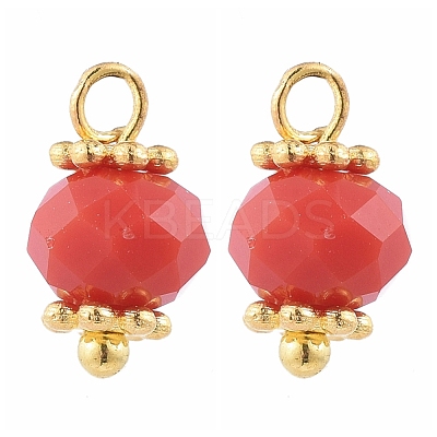 Faceted Imitation Jade Glass Charms PALLOY-JF00455-M-1