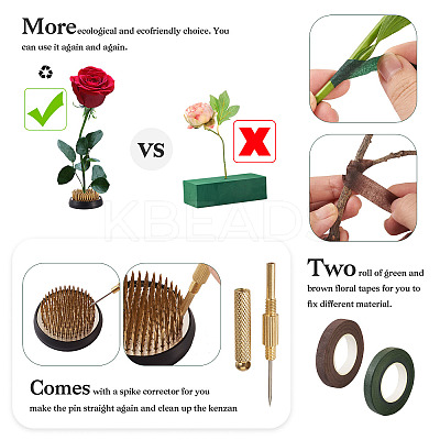 1Pc Brass & Plastic Flower Pin Frogs DIY-MB0001-04-1