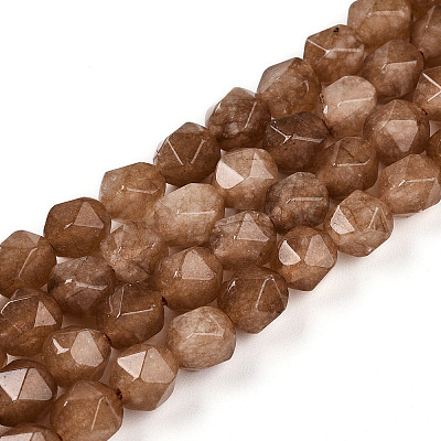 Dyed Natural White Jade Beads Strands G-T139-8mm-46Q-1