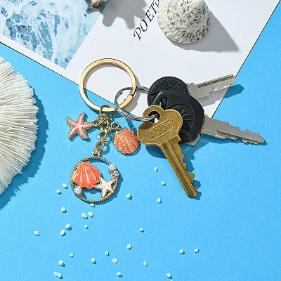 Alloy Enamel & Rhineston & Plastic Keychain KEYC-YW00076-01-1