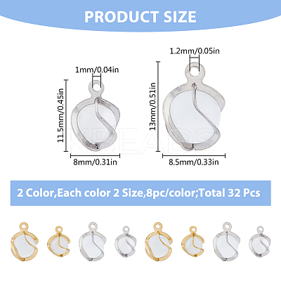 32Pcs 4 Style Cat Eye Pendants STAS-FH0002-01-1