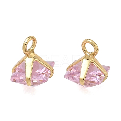 Brass Pave Cubic Zirconia Charms CU-CBABEB3-05G-1