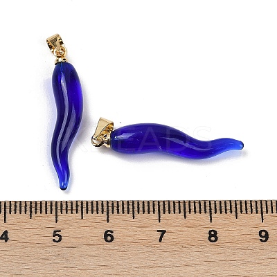 Handmade Lampwork with Brass Pendants KK-Q095-02B-01-1