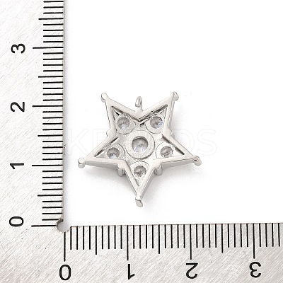 Brass Micro Pave Cubic Zirconia Pendants KK-U033-06P-01-1