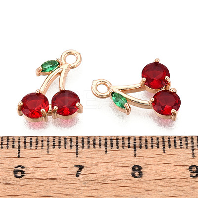 Brass Micro Pave Cubic Zirconia Pendants KK-T074-70KCG-02-1