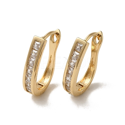 Brass Micro Pave Cubic Zirconia Hoop Earring EJEW-L271-02KCG-02-1