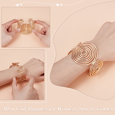 Alloy Cuff Bangles for Women BJEW-WH0031-004G-1